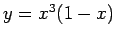 $y = x^3(1-x)$