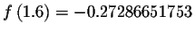 $f\left( 1.6\right)
=-0.27286651753$