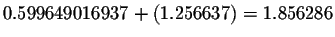 $0.599649016937+\left(
1.256637\right) =1.856286$