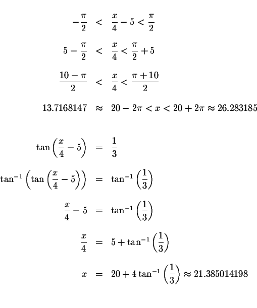 \begin{displaymath}\begin{array}{rclll}
&& \\
-\displaystyle \displaystyle \fra...
...rac{1}{3}\right) \approx 21.385014198 \\
&& \\
&&
\end{array}\end{displaymath}