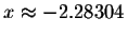 $x\approx -2.28304$