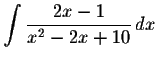 $\displaystyle \int\frac{2x-1}{x^2-2x+10}\,dx $