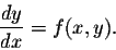 \begin{displaymath}\frac{dy}{dx} = f(x,y).\end{displaymath}