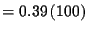 $=0.39\left( 100\right) $